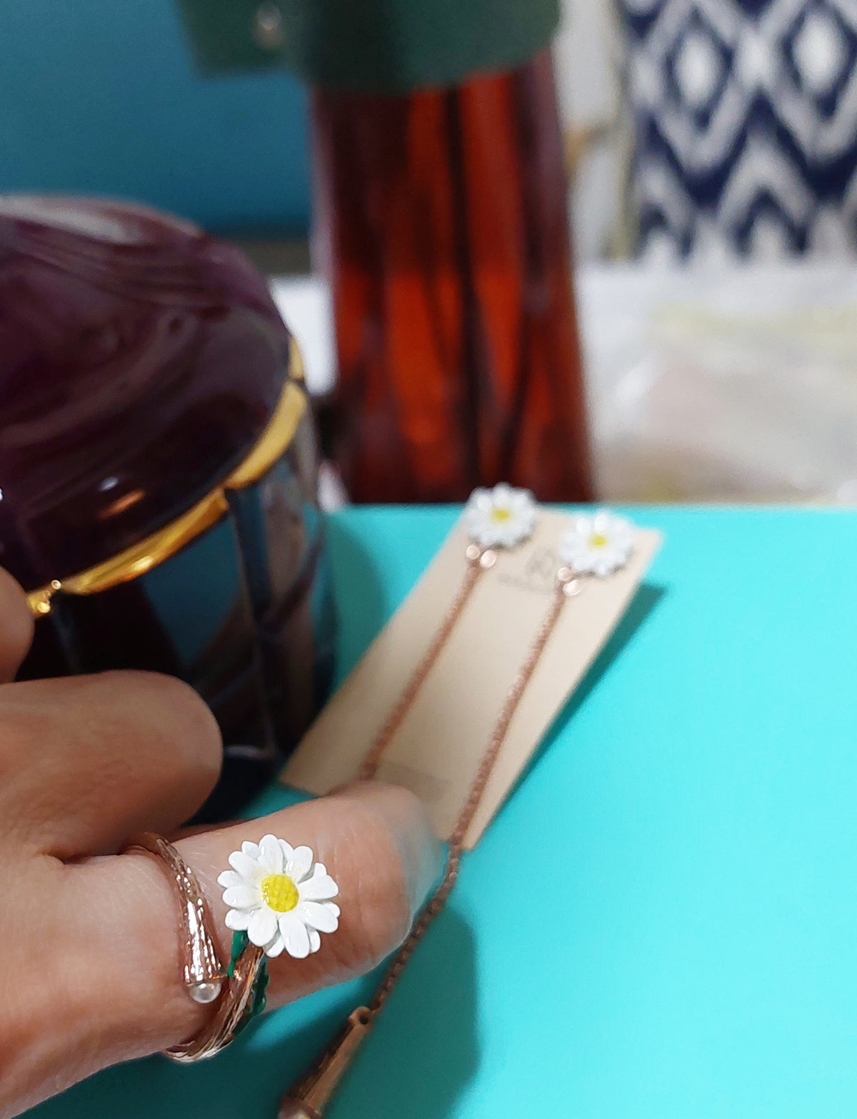 Daisy Jewelry: earrings, bangle, ring (sell separately)
