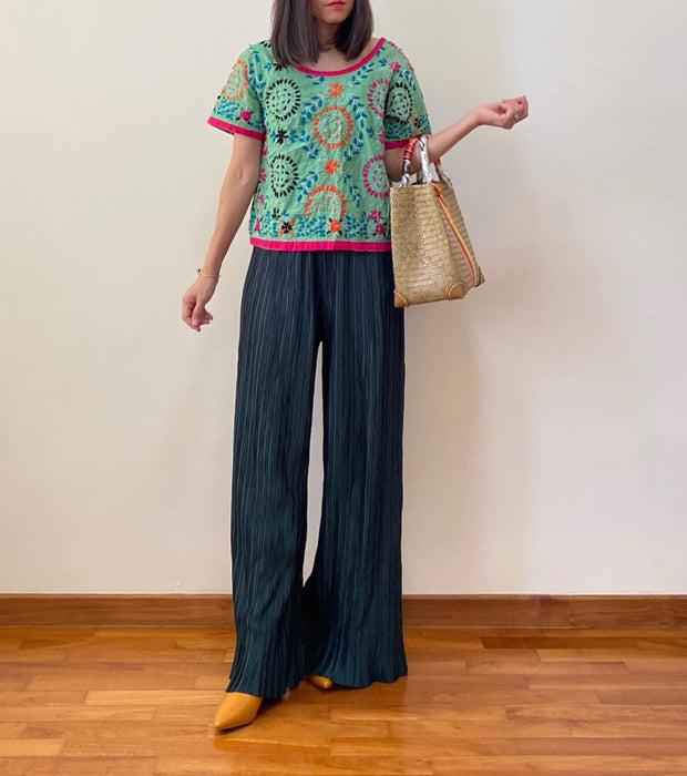 Lila Embroidered Top with Back Ribbon (15% OFF)