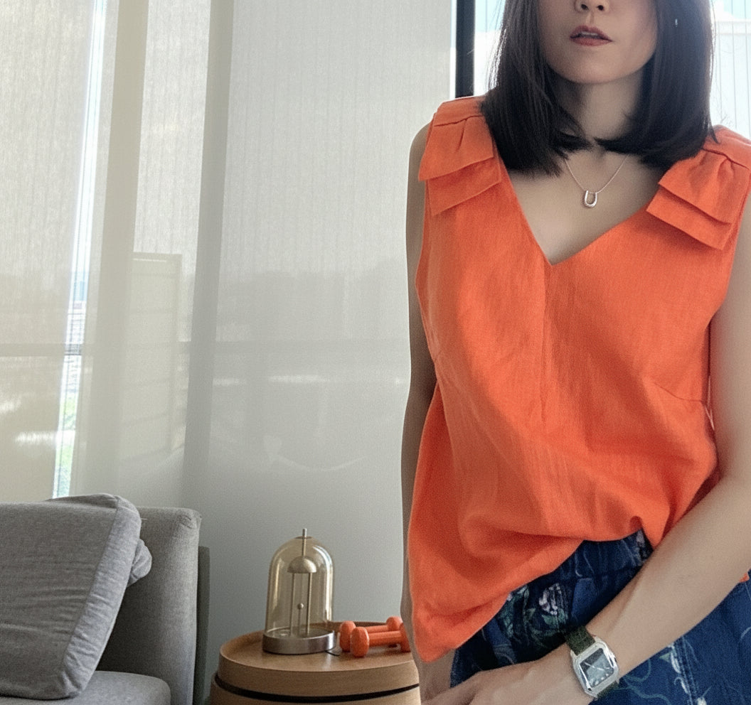 Ribbon linen top