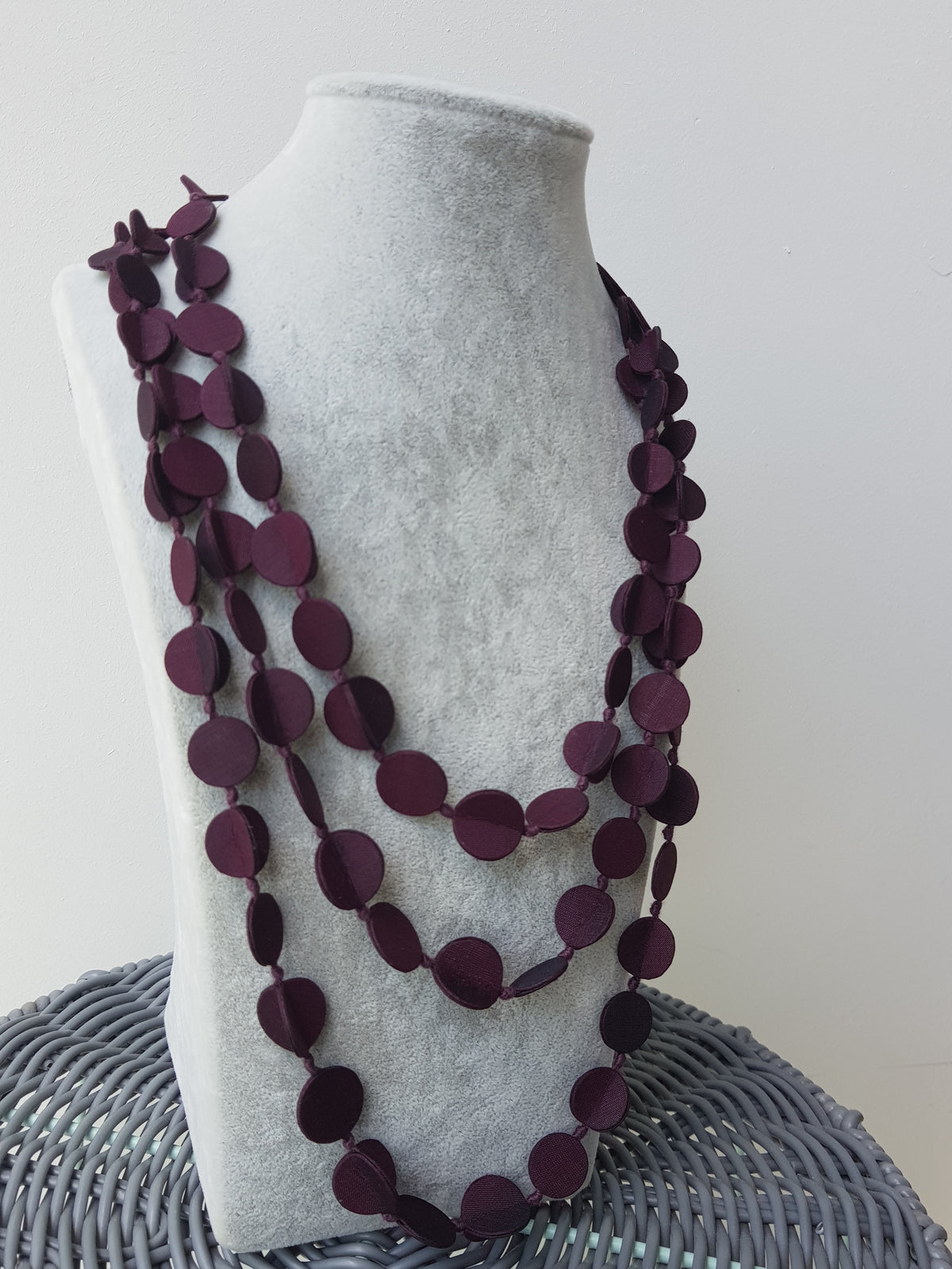 Three Layered Shaba Silk Necklace