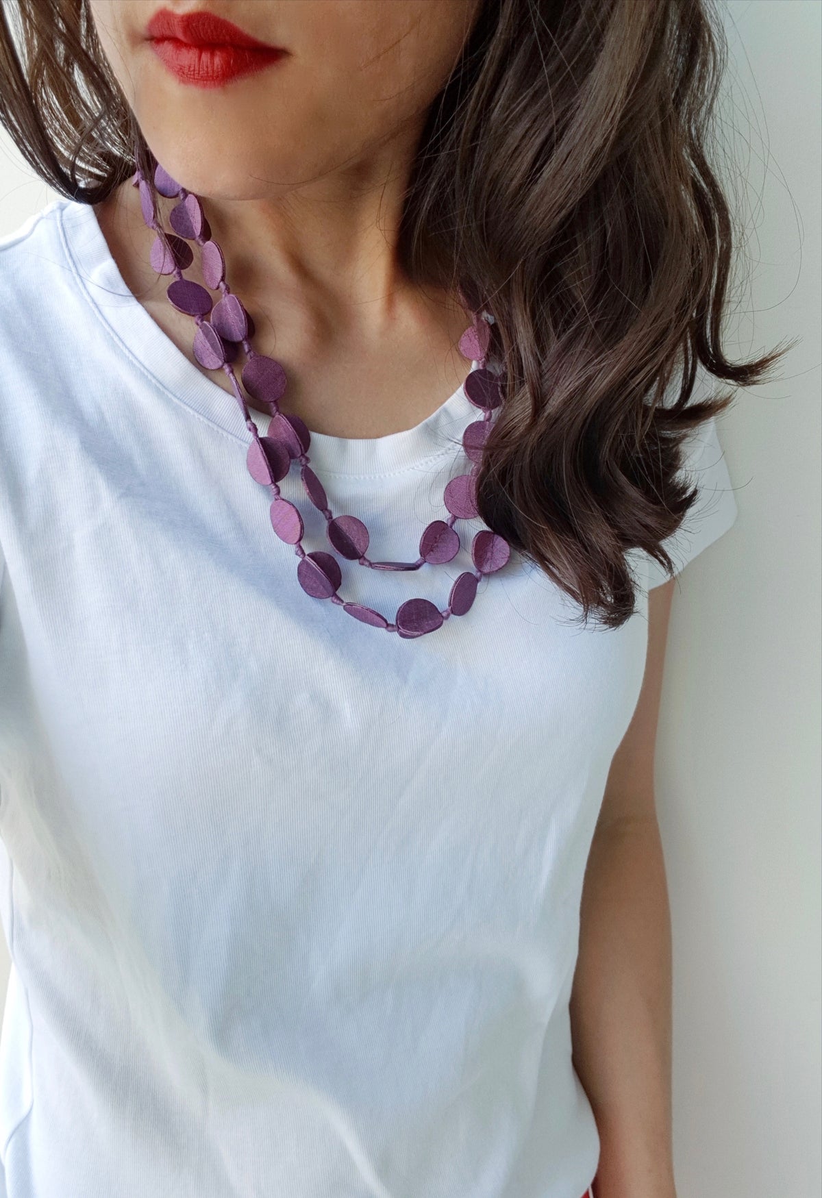 Shaba Silk Necklace (Mangosteen Purple)