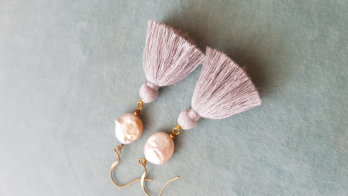 Jira Tassel Pearl Earrings