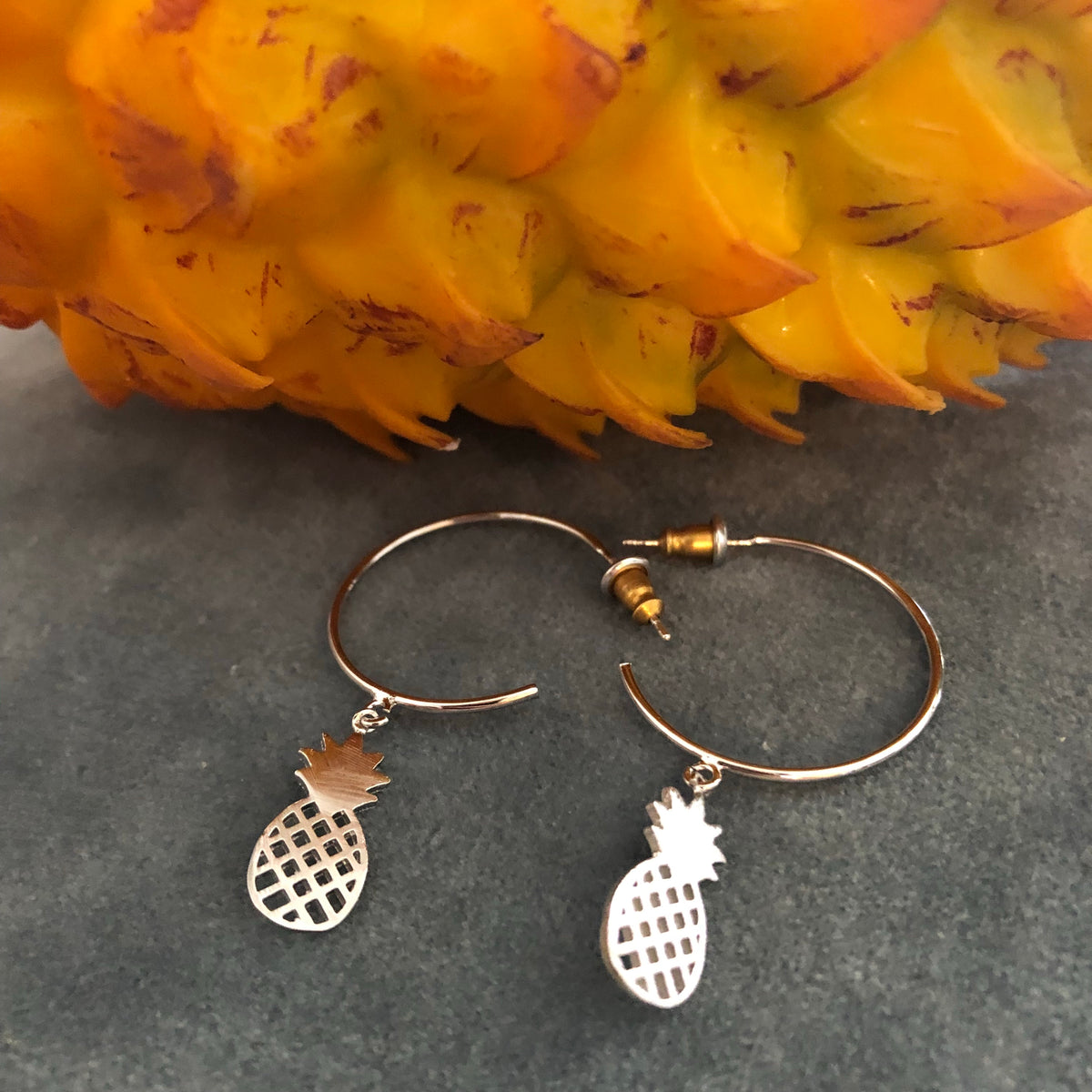 Pineapple Hoop Earrings