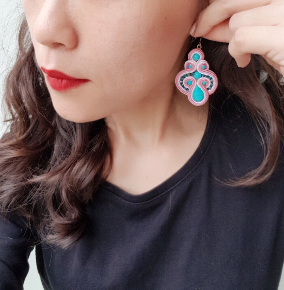 Pink Nitra Earrings