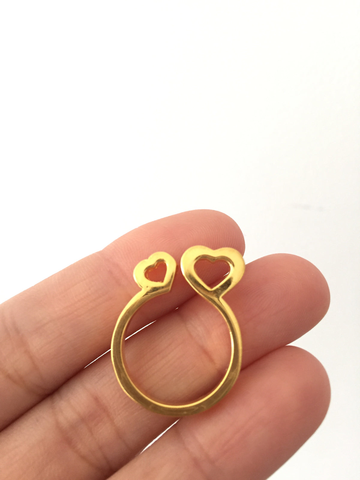 (1st Restock) Double Heart Brass Ring