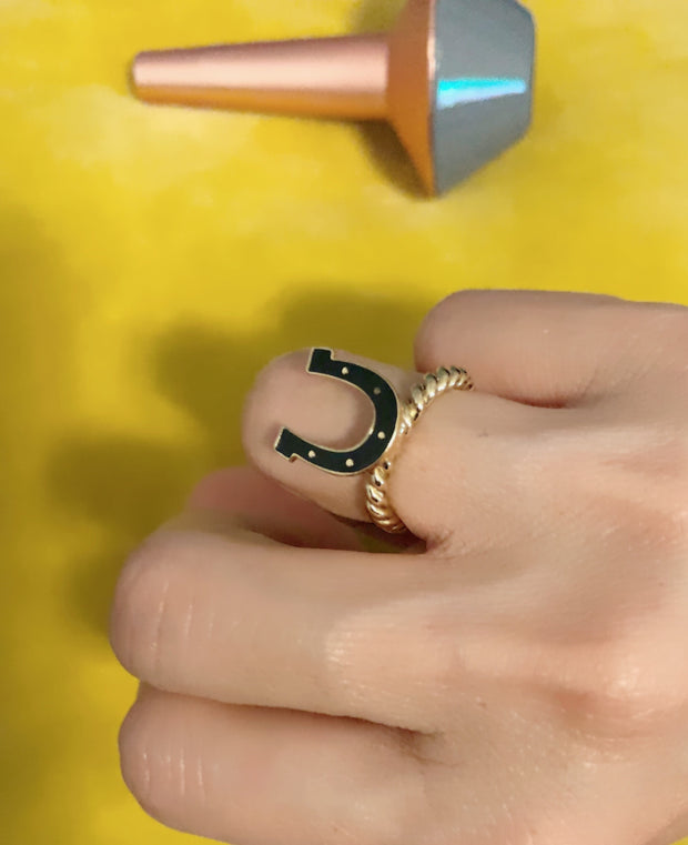 Lucky Horse Shoe Ring (free size)