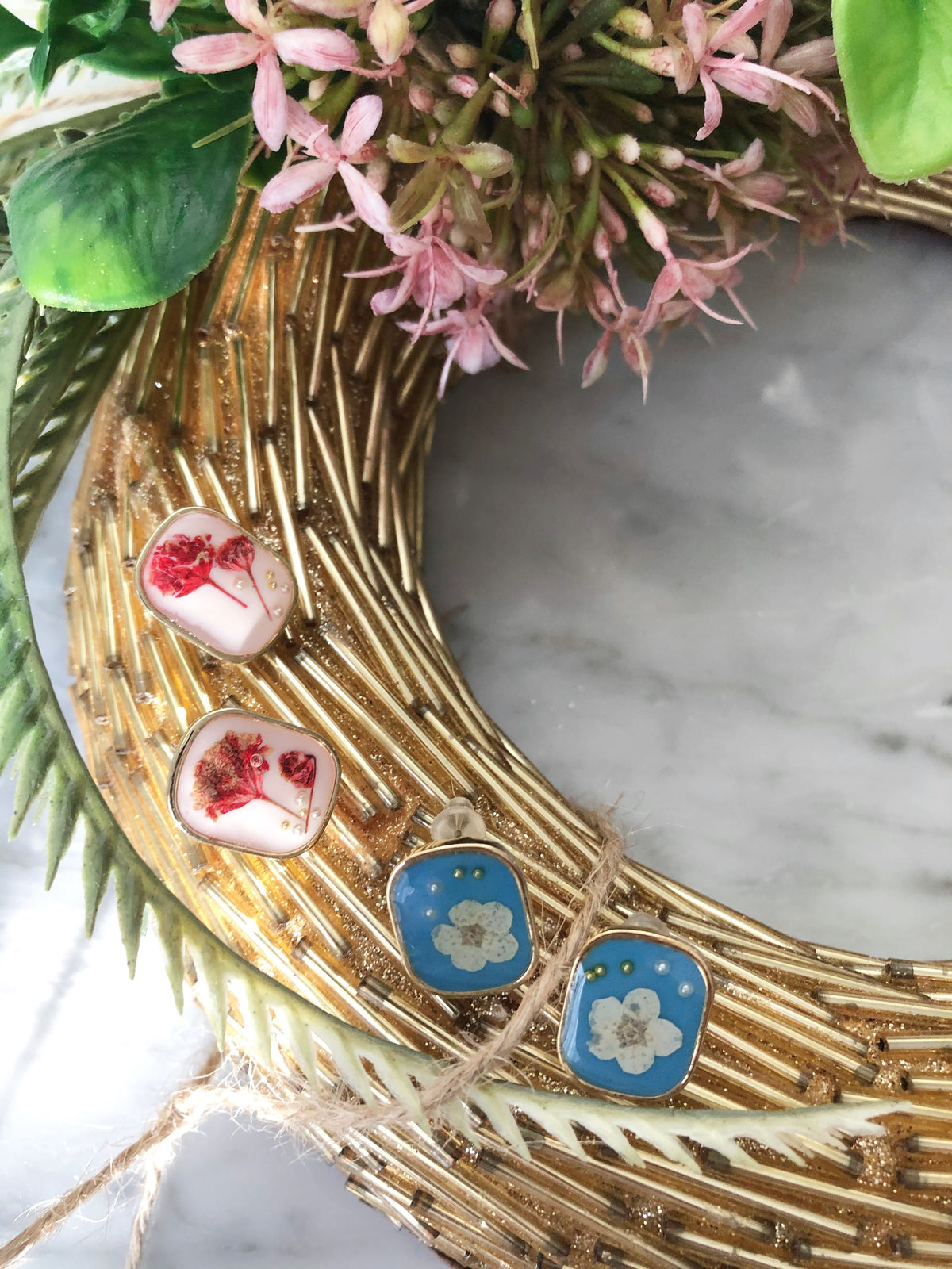 Botanica Collection: Zuri Real Flower Earrings (in stock)