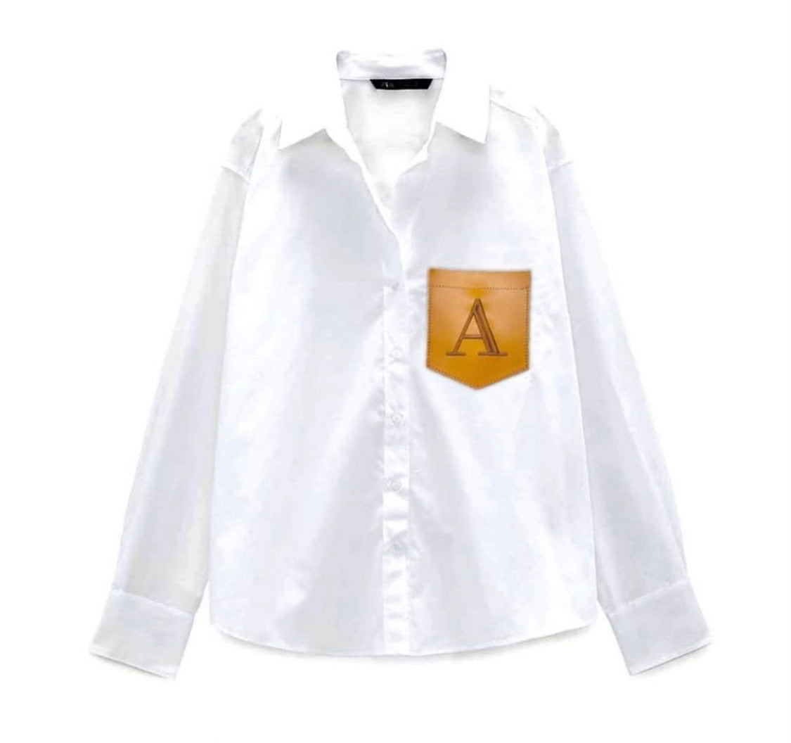 [Pre-orders] Neena Shirt with Initial on Leather patch (PRE-ORDERS)