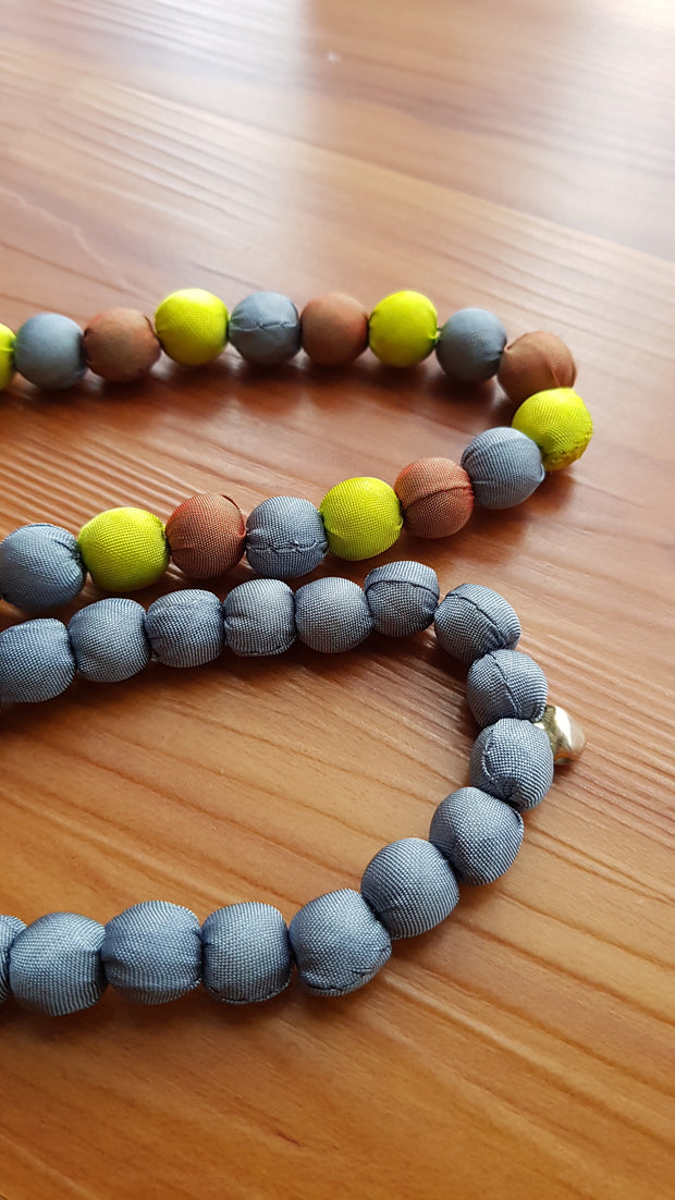 Leela Silk Necklace- Grey