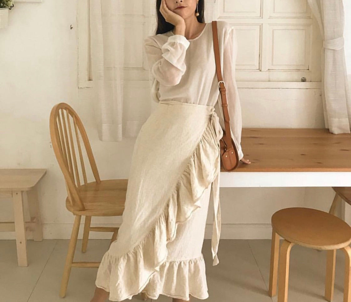 Jungko Linen Wrap Skirt (in stock)