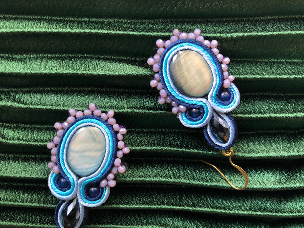 Tuni Soutache Earrings (purple+blue)