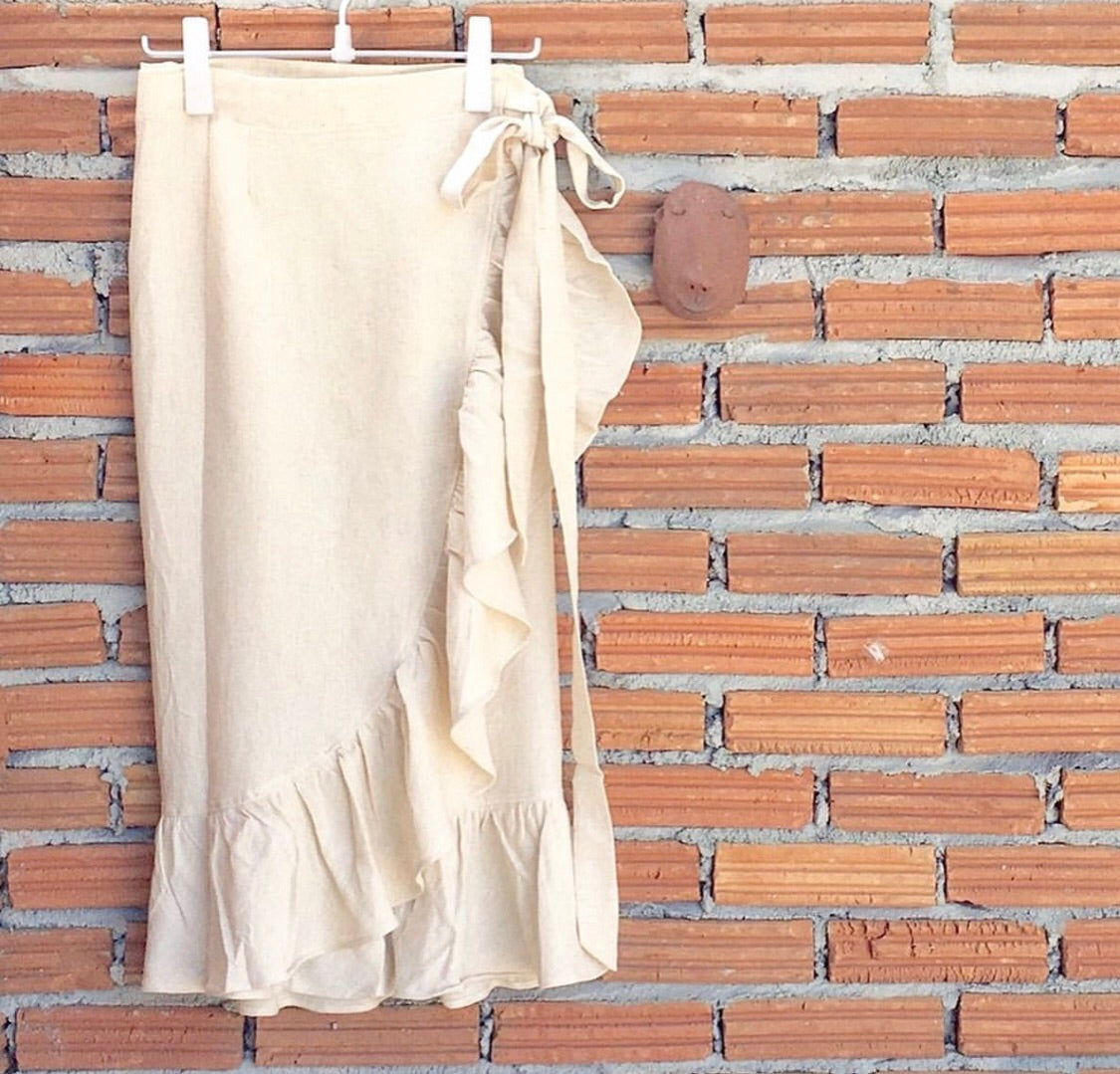 Jungko Linen Wrap Skirt (in stock)