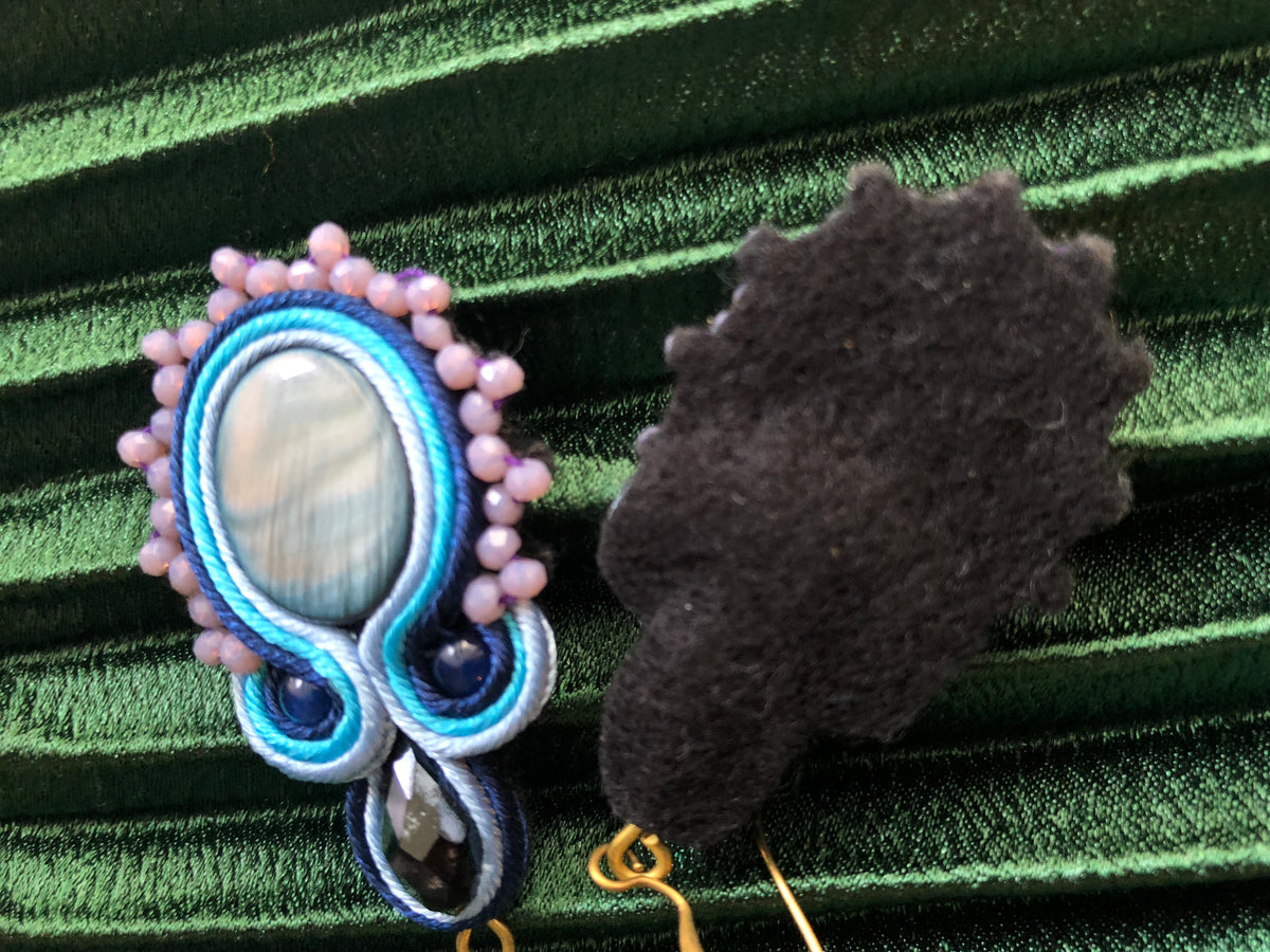 Tuni Soutache Earrings (purple+blue)