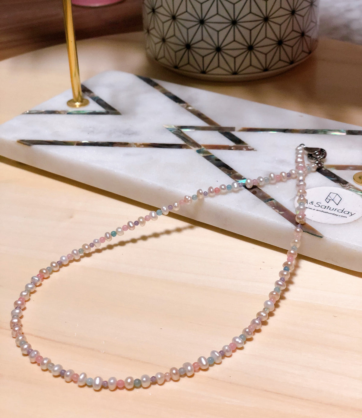 Samara Freshwater Pearl Pastel Necklace and Bracelet