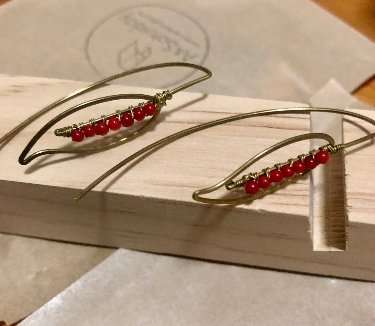 Dawn Red leaf earrings