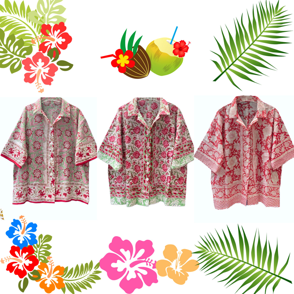 Aloha Block Print Shirt (enter code for discount)