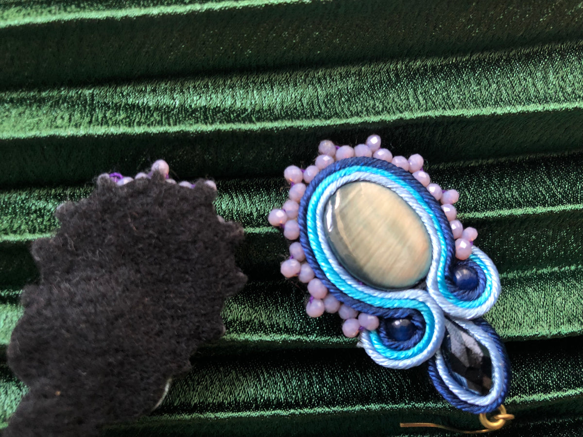 Tuni Soutache Earrings (purple+blue)