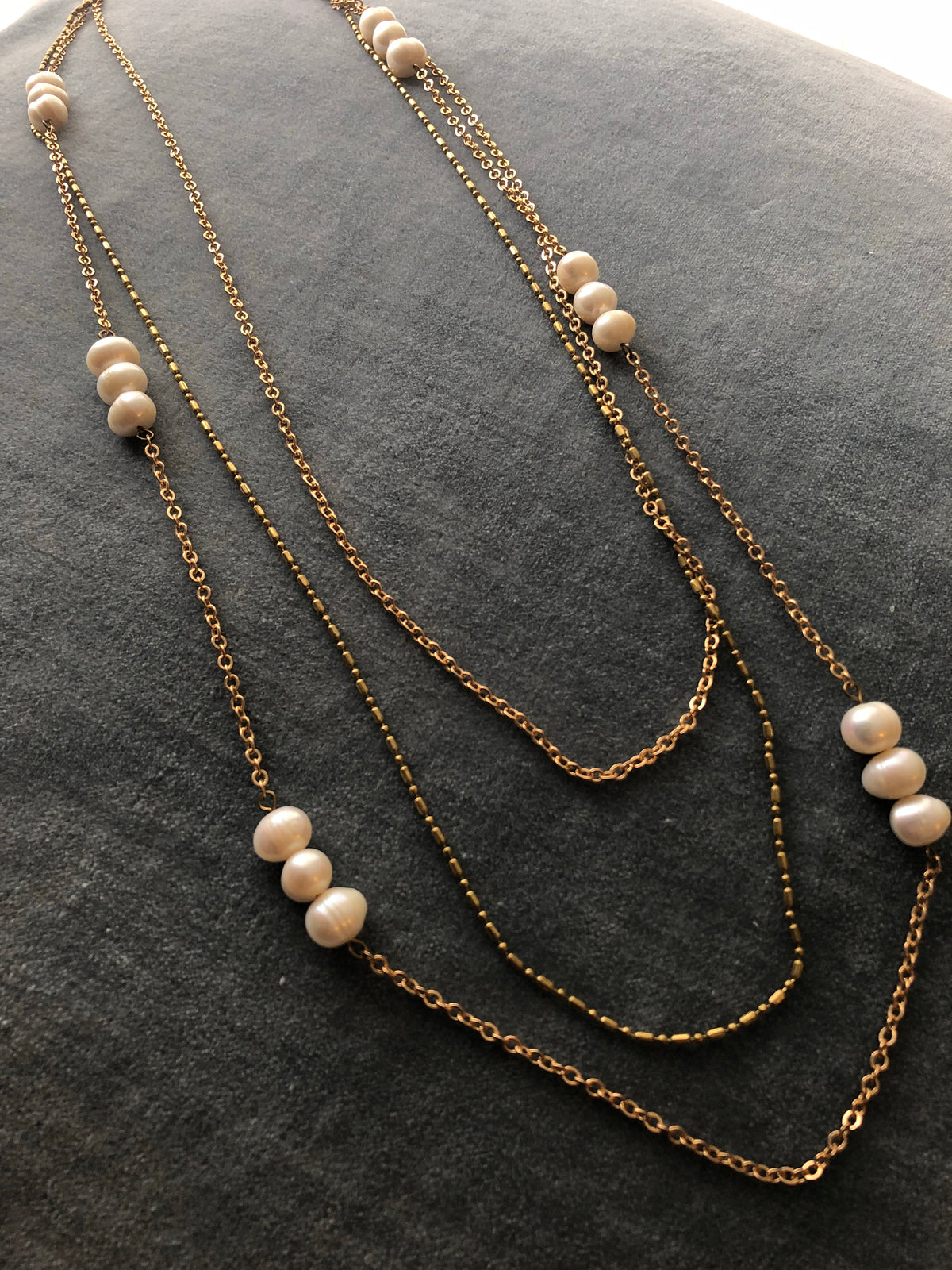 Tory Three Layered Pearl Necklace