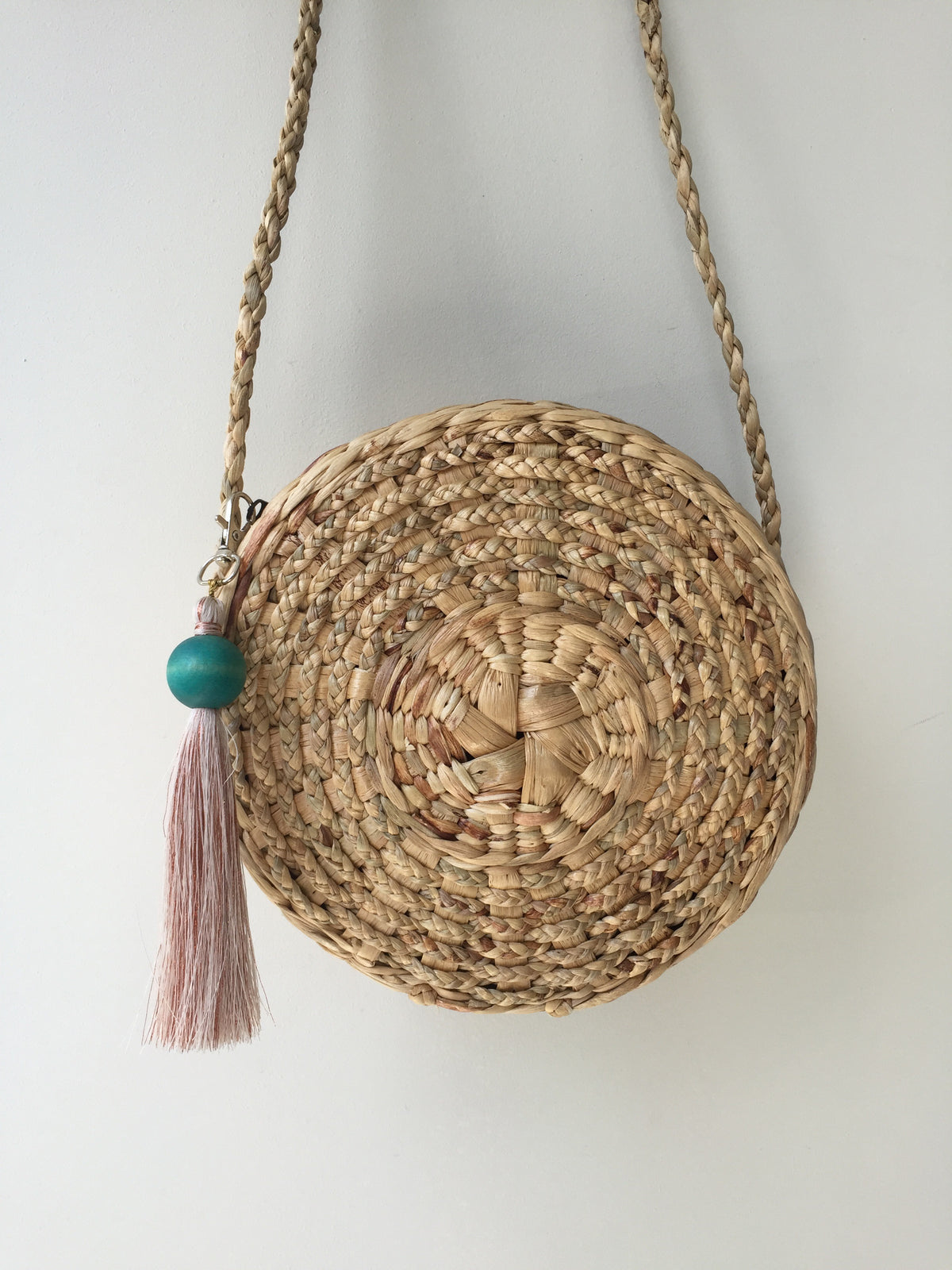 Round Straw Bag New Design (with tassels)