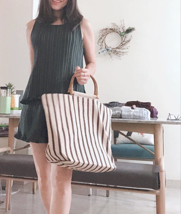 Rattan Stripe Bag (Ready Stock)