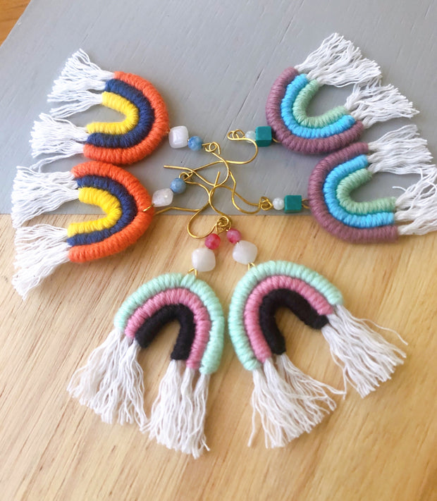 Juno Rainbow Crochet Earrings (ready stock)